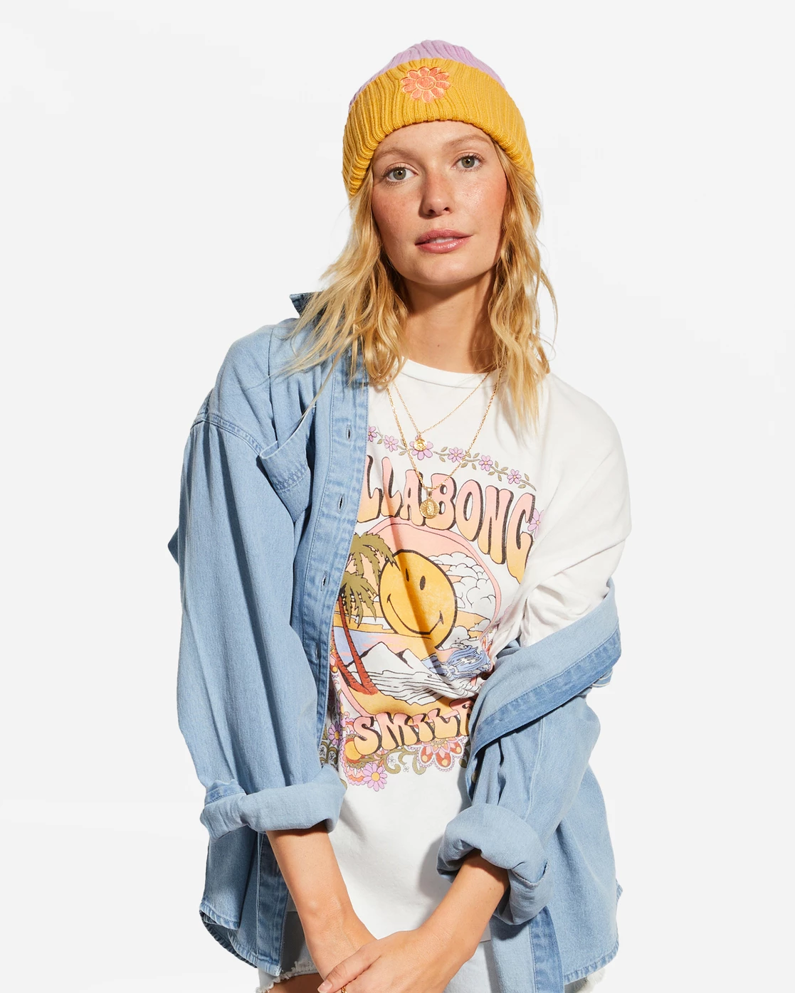 Billabong X Smiley Beanie BRIGHTER DAYS (ygk0) 1 Billabong X Smiley Beanie BRIGHTER DAYS (ygk0)