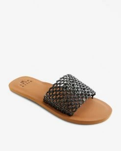 Billabong Siesta Single Strap Slide Sandals BLACK -billabong shop abjl100046 billabongp blk frt1 1