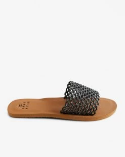Billabong Siesta Single Strap Slide Sandals BLACK -billabong shop abjl100046 billabongp blk sd1