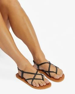 Billabong Crossing By Braided Sandals OFF BLACK (ofb) -billabong shop abjl100047 billabongw ofb frt1