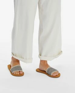 Billabong Kalani Slider Sandals BLACK/WHITE (blw) -billabong shop abjl100063 billabongw blw frt2