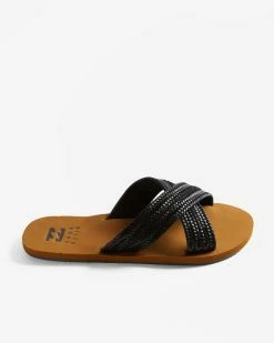 Billabong Avery Slider Sandals OFF BLACK (ofb) -billabong shop abjl100065 billabongp ofb sd1