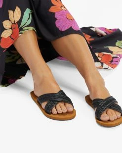 Billabong Avery Slider Sandals OFF BLACK (ofb) -billabong shop abjl100065 billabongw ofb frt2