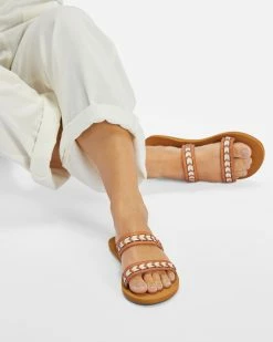 Billabong Nori Slider Sandals BLACK/TAN (bu9) -billabong shop abjl100072 billabongw bu9 frt2