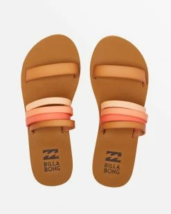 Billabong Sunny Isles Multi-Strap Slide Sandals ORANGE CRUSH (ocu)