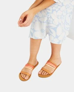 Billabong Sunny Isles Multi-Strap Slide Sandals ORANGE CRUSH (ocu) -billabong shop abjl200042 billabongw ocu frt1