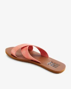 Billabong See Thru Me Single Strap Sandals ORANGE CRUSH (ocu) -billabong shop abjl200050 billabongp ocu bck1 1