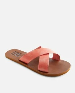 Billabong See Thru Me Single Strap Sandals ORANGE CRUSH (ocu) -billabong shop abjl200050 billabongp ocu frt1 1