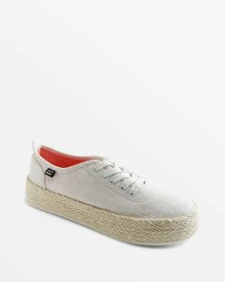 Billabong Puebla Canvas Platform Shoes WHITE (wht)