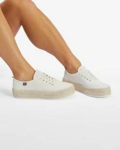 Billabong Puebla Canvas Platform Shoes WHITE (wht) -billabong shop abjs300019 billabongw wht frt2
