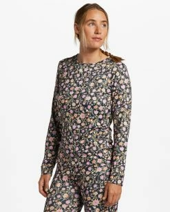 Billabong A/Div Warm Up Tech Long Sleeve Knit Top OFF BLACK (ofb) -billabong shop abjto00107 billabongw ofb sd1